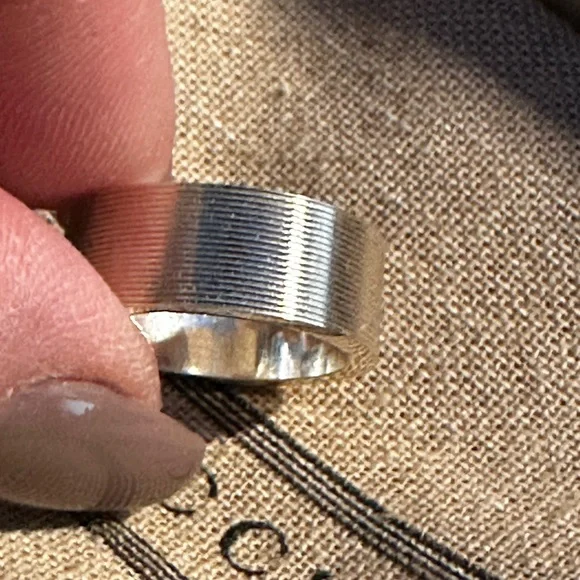 Gucci Sterling Silver Trademark Band Ring - Picture 5 of 6